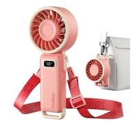 Diveblues Turbo Portable Handheld Fan, 100 Speed Stepless High Speed Hand Held Fan, 12H Cooling Rechargeable Mini Fan, 180° Foldable Neck & Desk Fan, LED Display, Travel Essentials, Gifts