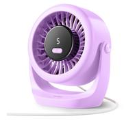 Diveblues TurboBreeze Portable Turbo Desk Fan 5’’, USB Fan Silent Powerful Wind Up To 6m/s, LED Display, 5 Wind Gear, 360° Adjustable Tilt, Mini Desktop Fan for Office, Home, Bedroom, kitchen