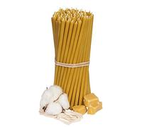 Diveevo Church Beeswax Candles No. 100, Honey, Pack of 100 Ritual Candles, Length-16.5 cm, Diameter-5.7 mm, 50 Min Burning Time, Yellow, 400g, Thin Candles, Drip And Smoke-Free