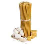 Diveevo Church Beeswax Candles No. 140 - Pack of 50 I Ritual Candles L 16 cm Diameter 5.0 mm I 30 min Burning Time in Honey Yellow