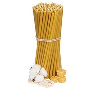 Diveevo Church Beeswax Candles No. 60 Honey Pack of 100 I Ritual Candles L 20.5 cm Diameter 6.6 mm I 80 Min Burning Time in Yellow I 700 g Thin Candles Drip and Smokeless