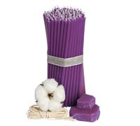 Diveevo Ritual Candles 100% Beeswax Purple - Candles for Prayer Table Decoration Wedding - Non-Toxic, Soot - Drip-Free, Sustainable Products, No. 140, Height: 16 cm, Diameter 5 mm (Pack of 50)