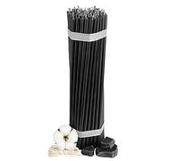 Diveevo Ritual Candles Beeswax Candles Black Pack of 75 Length 29.5 cm Diameter 8.5 mm Burn Time 150 Min; Natural, Drip Free, Smokeless Thin Church Quality Made from Beeswax No. 30
