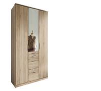 Diver 3 Door Oak Wardrobe With Drawers