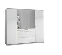 Diver 4 Door White Wardrobe With Drawers
