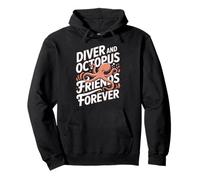 Diver And Octopus Friends Forever Ocean Pullover Hoodie