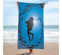 Diver Beach Towel, Diver Beach Towels for Adults Kids Microfibre Travel Towel, Quick Dry Sand Free Lightweight Pool Towel for Swim, Bath, Travel Beach Towel 90x180