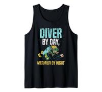 Diver by Day Mermaid by Night Divers Dive Scuba Diving Tank Top