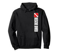DIVER DOWN FLAG RESCUE DIVER (VERTICAL WHITE TEXT) Pullover Hoodie