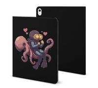 Diver Ride on Octopus Funny Tablet Case Compatible with IPAD Pro 2020 （11in）/2020 （10.2in）/2020 AIR 4 （10.9in）/Pro 2021 （11in）/Air4/Air5 （10.9in） Personality Protective Cover with Pen Slot