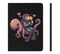 Diver Ride on Octopus Funny Tablet Case Compatible with IPAD Pro 2020 （11in）/2020 （10.2in）/2020 AIR 4 （10.9in）/Pro 2021 （11in）/Air4/Air5 （10.9in） Personality Protective Cover with Pen Slot