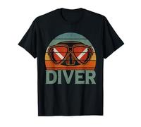 Diver Scuba Diving Retro Freediving Underwater Swimming T-Shirt