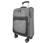 Divergent Retail 3rd Street UK Soft Shell Suitcase | 4 Spinner Wheels | TSA Combination Lock | Expandable Lightweight Fabric Trolley Case | Cabin/Medium/Large / 3-Piece Set | Eastbourne Flint (Cabin)