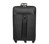 Divergent Retail 4-Wheel Hard Shell Suitcase, Black Croc-Embossed Lightweight Spinner Luggage with Stabilizers, Sosa (Large)