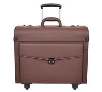Divergent Retail Cabin Bag Four Wheel Pilot Case Leather Flight Bag Business Executive Carry-on Case DR695 (Brown)