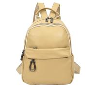 Divergent Retail DR224 Women's Leather Backpack Rucksack, Multi Zip Pocket, Gunmetal Hardware, Padded Adjustable Straps (Soleil)