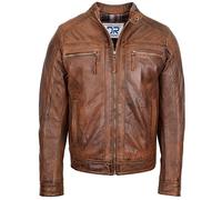 Divergent Retail DR530 Men's Biker Cafe Racer Leather Jacket Antique Brown (as8, alpha, x_l, regular, regular)