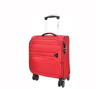 Divergent Retail DR543 Soft Shell Under Seat Cabin Suitcase | 900D Jacquard Nylon | 8 Dual Spinner Wheels | TSA Combination Lock | 2 Front Zip Pockets | Expandable | Branded Lining | Ruby
