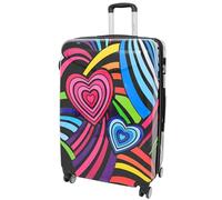 Divergent Retail DR622 Lightweight Four Wheeled Luggage with Multi-Hearts Print (Large)