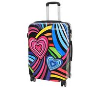Divergent Retail DR622 Lightweight Four Wheeled Luggage with Multi-Hearts Print (Medium)