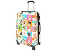 Divergent Retail DR628 Hard Shell 4-Wheeled Luggage Dogs and Cats Print Expandable Suitcase (Medium)