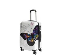 Divergent Retail DR629 Expandable Four Wheel Hard Shell Travel Luggage with Butterfly Print (Medium)