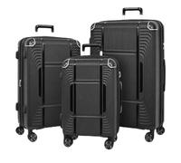 Divergent Retail Hard Shell Expandable Luggage with TSA Lock 4 Spinner Wheels Lightweight Travel Suitcase for Holiday Jenkins Black Onyx Full Set of 3 Small + Medium + Large