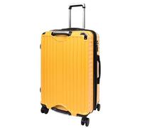 Divergent Retail Hard Shell Travel Suitcase Four Spinner Wheels Luggage DR691 (Yellow, Medium)