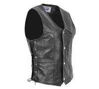 Divergent Retail Ollie Men's Vintage Cowboy Leather Waistcoat Black (UK, Alpha, XL, Regular, Regular)