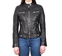 Divergent Retail Womens Casual Fashion Real Leather Biker Jacket Ladies MotoNova Coat (UK, Numeric, 16, Regular, Regular, Black)