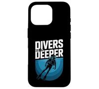 Divers Do It Deeper Scuba Diving Ocean Humor Case for iPhone 16 Pro