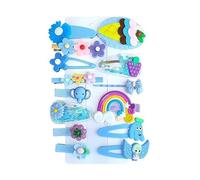 Diversa Unicorn Rainbow Designer Hair Clips Stylish Lightweight Silicon Non-Slip Durable Hairpins For Kid Girls and Women, 14 count (Pack of 1), Silicone