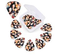 Diverse 12 Pieces Guitar Picks Set with Crowd Print for Women with Organizer Storage Box Guitar Accessories Ukulele for Acoustic Guitar Bass Gift of the Day