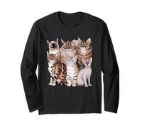 Diverse Cat Breeds Adoration Collection Long Sleeve T-Shirt