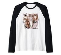 Diverse Cat Breeds Adoration Collection Raglan Baseball Tee