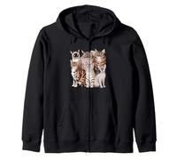 Diverse Cat Breeds Adoration Collection Zip Hoodie