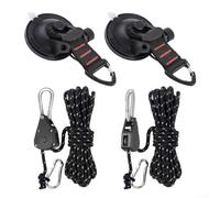 Diverse Suction Cup Hooks with Pulley Lock for Car Camping, Offering Reliable Solutions for Organizing Belongings (Pulley Lock Set)
