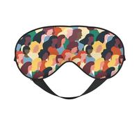 Diverse Women Crowd Double-Sided Silk Sleep Mask, Adjustable Light Blocking Eye Mask for Travel, Men & Women, Soft Comfortable Blindfold 20x10cm