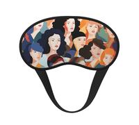 Diverse Women Crowd Sleep Mask for Men Women Blackout Eye Masks for Sleep, Relaxing Zero Pressure Night Blindfold Soft Breathable Eye Cover for Travel, Night Work, Nap, Office