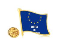 diversification unification slogan eu Golden Metal Flag Lapel Pin Badge