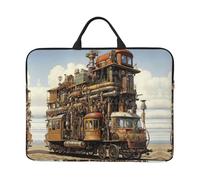 Diversified Transportation Print 14in Laptop Case Sleeve Bag – Portable Handle, Business Travel, Commuting, Accessory Pocket