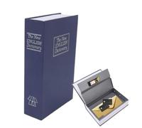 Diversion Book Safe, Book Safe with Combination Lock Dictionary Money Box Portable Hollowed Out Book with Hidden Secret Compartment Safe Box for Storing Money, Jewelry and Key(Blue), 240x160x55mm