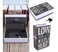 Diversion Book Safe, Dictionary Secret Cash Safe Box Bible Safe Storage Box with Security Key Diversion Book Hidden Safe(Love Type)