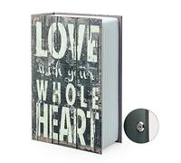 Diversion Book Safe Storage Box, Dictionary Secret Safe Can with Security Combination Lock/Key, Diversion Book Hidden Safe (LOVE key)