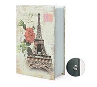 Diversion Book Safe Storage Box, Dictionary Secret Safe Can with Security Combination Lock/Key, Diversion Book Hidden Safe (Paris key)