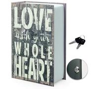 Diversion Book Safe with Key Lock, Hidden sturdy small safe, ，Portable Cash Jewelry secret safe， Classical Design book safe blends into book shelf well.