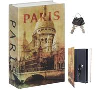Diversion Book Safe with Key Lock, Parrency Hidden Safe Box of Classical Design, Medium, Paris, 9 1/2" x 6" x 1 1/3", SBH-M013