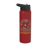 Diversity Equality Love Peace Flowers Social Justice Stainless Steel Insulated Water Bottle
