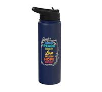 Diversity Equality Love Peace Human Rights Social Justice Stainless Steel Insulated Water Bottle
