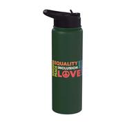 Diversity Equality Love Peace Human Rights Social Justice Stainless Steel Insulated Water Bottle
